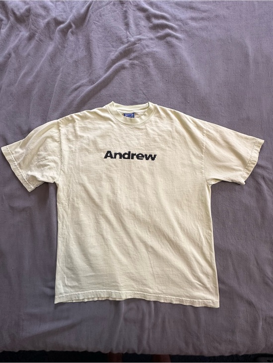 Andrew Other - Andrew Miami Pixel Logo shirt in cream yellow